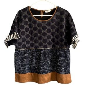 THML Stylish Polka Dot and Striped Top